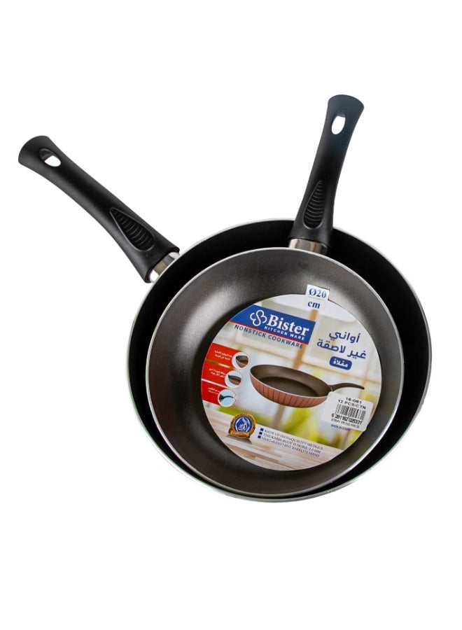 Bister Fry Pan Set 2Pcs 24cm, 20cm  Made of High-Quality  Nonstick Fry Pan with Flat Bottom Suitable for Induction Cooker Halogon Oven and Gas Stove  Black And Red. - Image 4